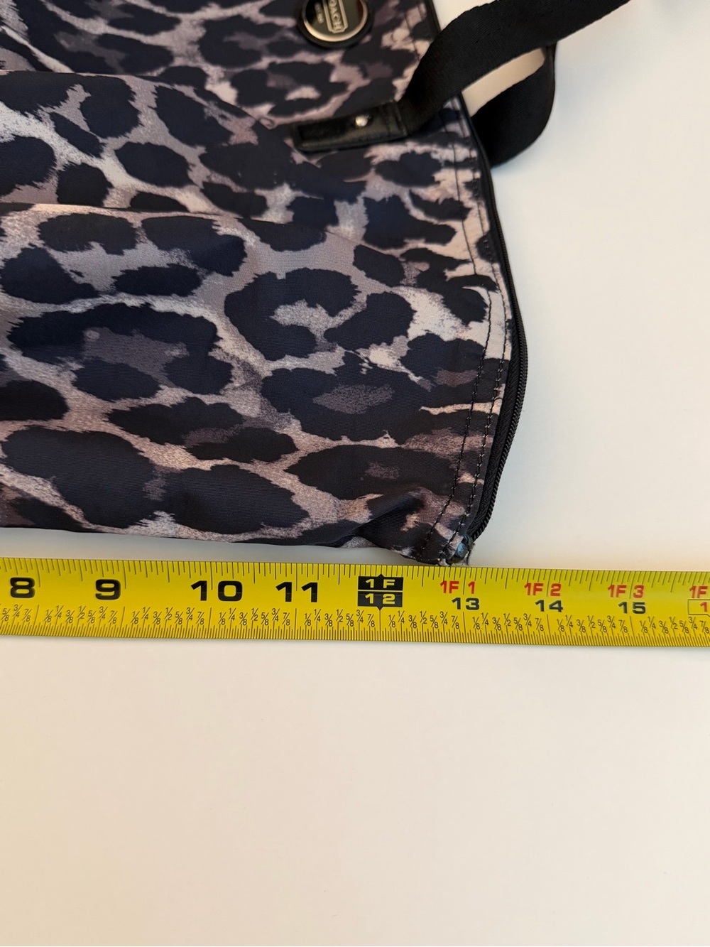 COACH large, nylon,packable, black/grey ocelot print tote bag. UEC. Amazing bag! - Picture 7 of 16